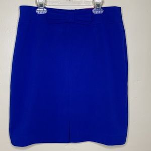Banana Republic Skirt Blue Pencil Bow Detail Waistband Office Corporate 10